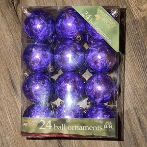 Holiday Time Vibrant Purple Ball Ornaments Set